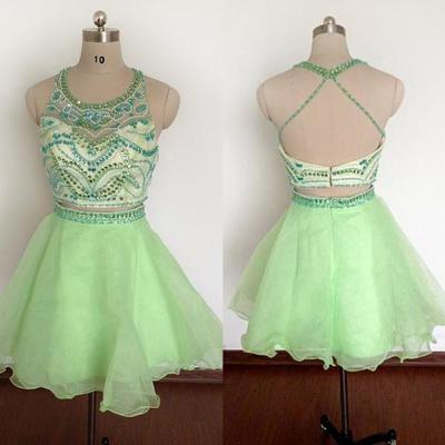 Mint Green Homecoming Dress,2 Piece Homecoming..