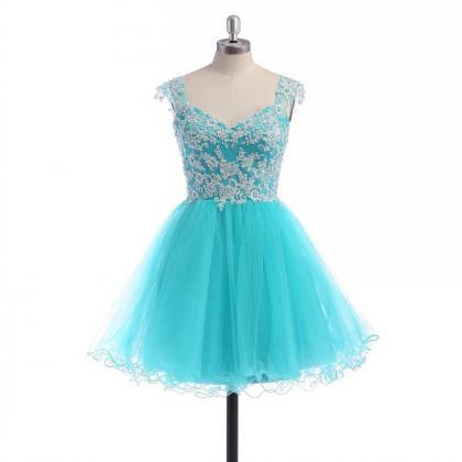Homecoming Dress,lace Homecoming Dress,blue..