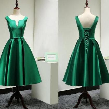Homecoming Dress,green Homecoming Dresses,satin..