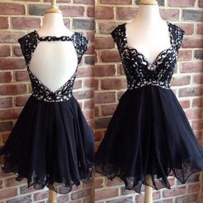 Black Homecoming Dress,tulle Homecoming Dress,cute..