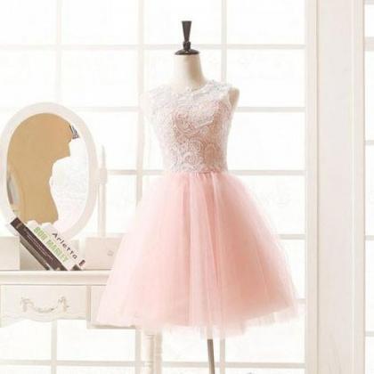 Pink Homecoming Dress,short Tulle Prom..