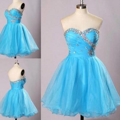 Light Blue Homecoming Dress,sweetheart Prom..