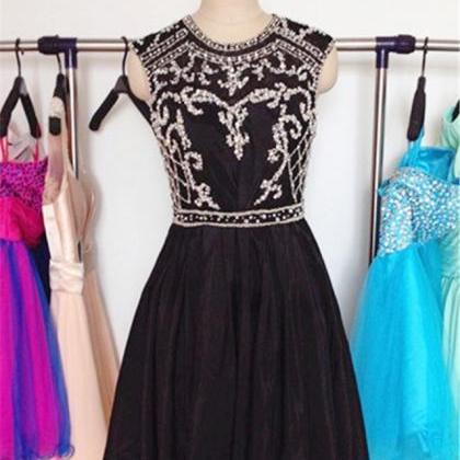 Black Homecoming Dress,short Prom Gown,chiffon..