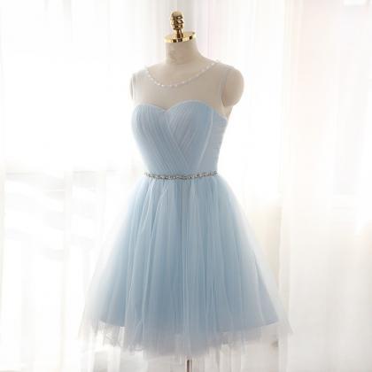 Light Sky Blue Homecoming Dress,short Prom..