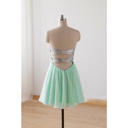 Mint Green Homecoming Dress,strapless Homecoming..