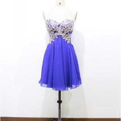 Homecoming Dress,lace Homecoming Dress,royal Blue..