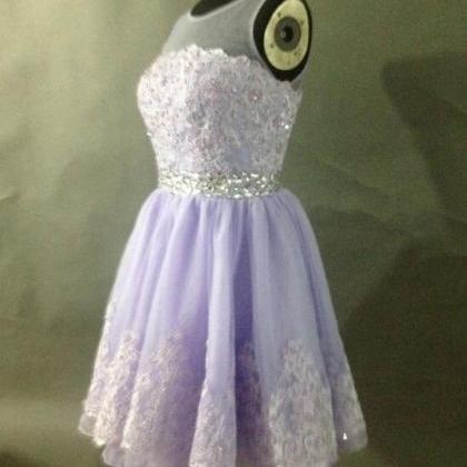 Lavender Homecoming Dress,lace Homecoming..