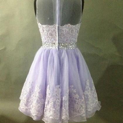 Lavender Homecoming Dress,lace Homecoming..