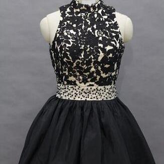 Homecoming Dress,lace Homecoming Dress,black..