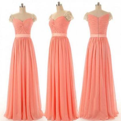 Prom Dresses,coral Evening Gowns,sexy Formal..