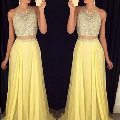2 Pieces Prom Dresses,2 Piece Evening Gowns,simple..