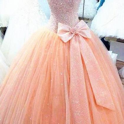 Tulle Prom Dresses,pink Prom Dress,modest Prom..