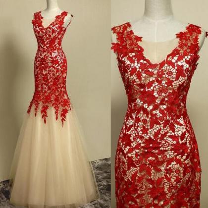 Red Prom Dresses,charming Evening Dress,white Prom..