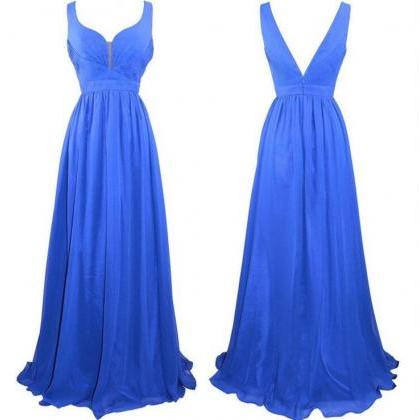 Backless Prom Gown, Prom Dresses,royal Blue..