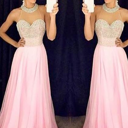 Prom Dresses,pink Evening Gowns,sexy Formal..
