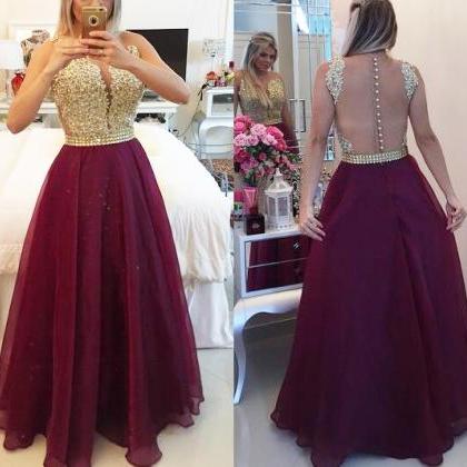 Wine Red Prom Dresses,charming Evening..