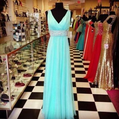 Chiffon Prom Dresses,evening Dress,light Blue Prom..