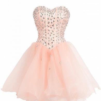 Homecoming Dress,blush Pink Prom Dresses,tulle..