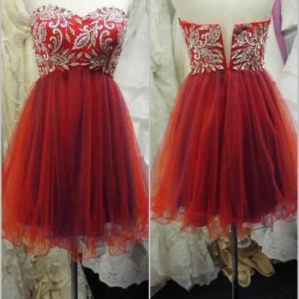Wine Red Homecoming Dress,tulle Homecoming..