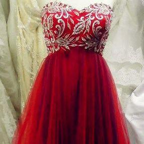 Wine Red Homecoming Dress,tulle Homecoming..