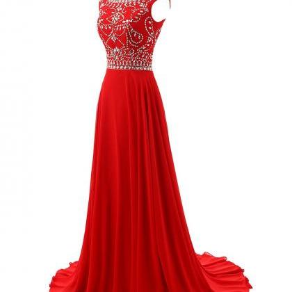Red Prom Dresses,elegant Evening Dresses,long..
