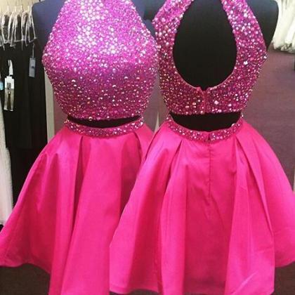 Homecoming Dress,2 Piece Homecoming Dresses,pink..