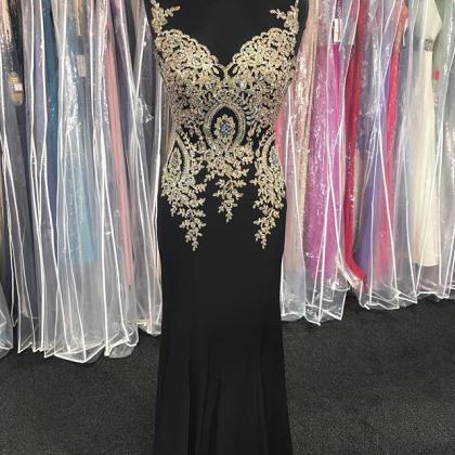 Black Prom Dresses,mermaid Prom Dress,lace Prom..