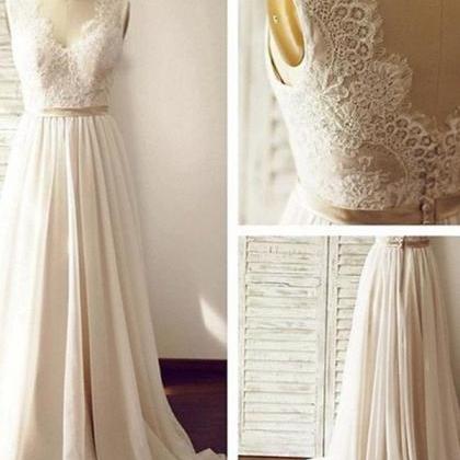 Wedding Dresses,wedding Gown,v-neck Sleeveless..