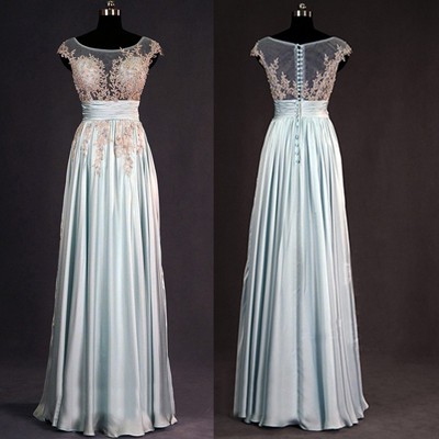 Lace Bridesmaid Dress, Dusty Blue Bridesmaid..