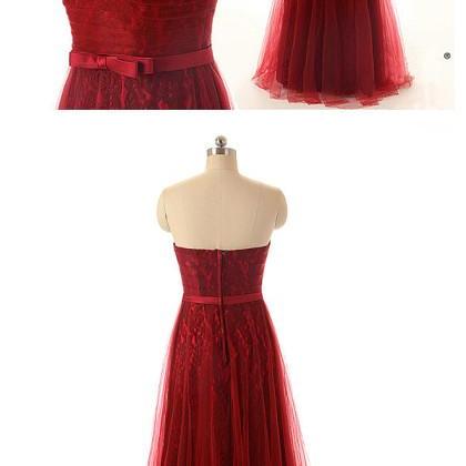 Red Prom Dress, Lace Prom Dress, Long Prom Dress,..