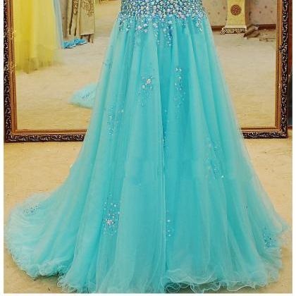 Blue Prom Dress, Long Prom Dress, Prom Dress, 2017..
