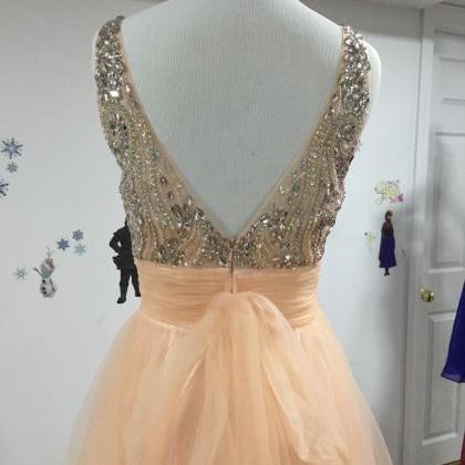 Beading A-line Prom Dress,long Prom..