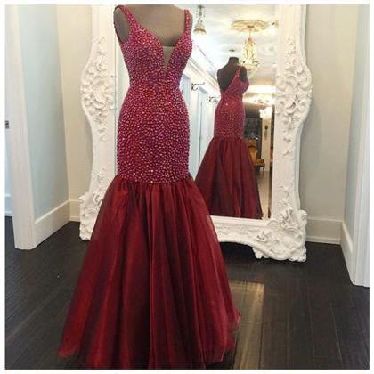 Prom Dress,modest Prom Dress,wine Red Prom..