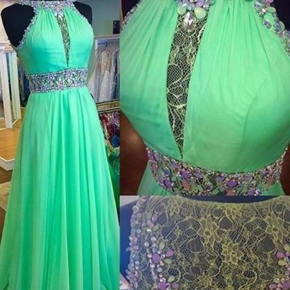 Chiffon and Lace Hlater Long Gowns Sunset