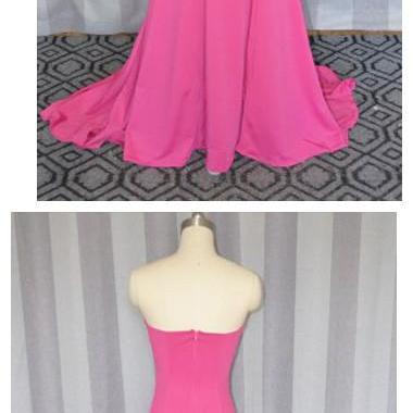Pink Prom Dress,fashion Elegant Sleeveless Long..