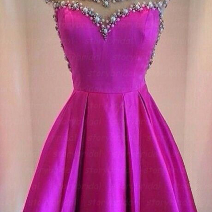 Rose Red Prom Dress, Short Prom Dress, Short..