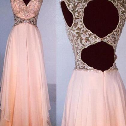 Prom Dress,exquisite V-neck A-line Floor Length..