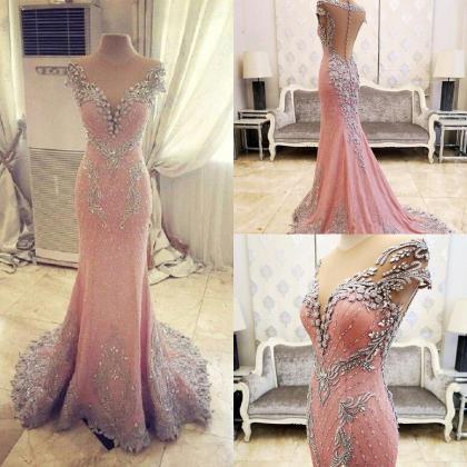 Prom Dress,modest Prom Dress,luxurious Crystal..