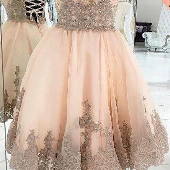 Homecoming Dress,lace Homecoming Dresses,champagne..