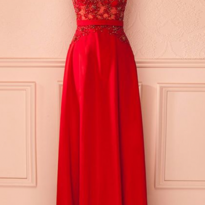Red Prom Dresses,chiffon Evening Dress,chiffon..
