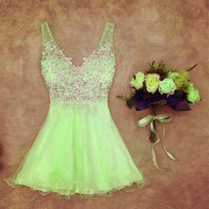 Homecoming Dresses,elegant Lace Appliques..