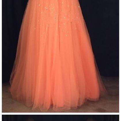 Prom Dress,modest Prom Dress,coral Prom..