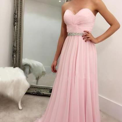 Prom Dress,modest Prom Dress,light Pink Pleated..