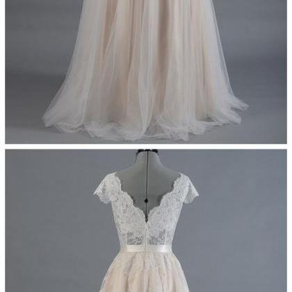 Wedding Dresses,lace Prom Dress,illusion Prom..