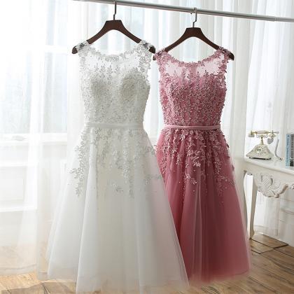 Beaded Prom Dress,applique Prom Dress,illusion..