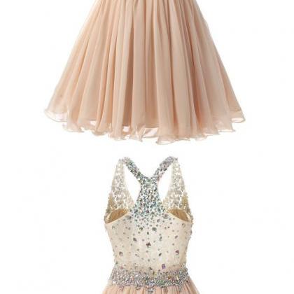 Beaded Prom Dress,chiffon Prom Dress,mini Prom..