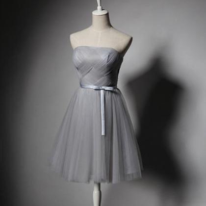 Grey Short Tulle Homecoming Dress Featuring..