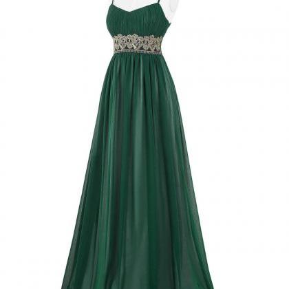 Green Floor Length Chiffon Evening Dress Featuring..