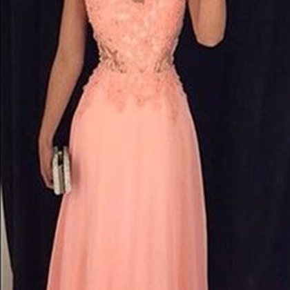 2017 Style Prom Dress Blush Pink Chiffon Evening..