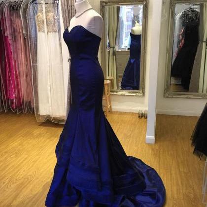 Royal Blue Sweetheart Mermaid Prom Dress, Evening..